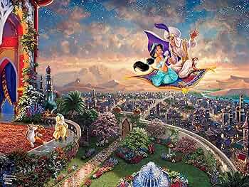 ディズニーアラジン 1000ピース Disney Puzzle [並行輸入品] ディズニー アラジン ムーンライト ロマンス 1000ピース 光る